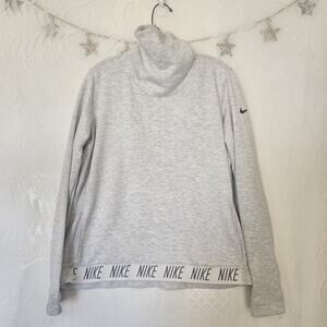 Nike Large Women Dri Fit Crop Top Boxy Pockets Logo Swoosh Athletic Spellout